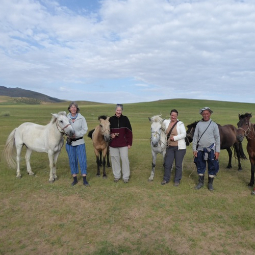 Reittrekking in den Steppen der Mongolei