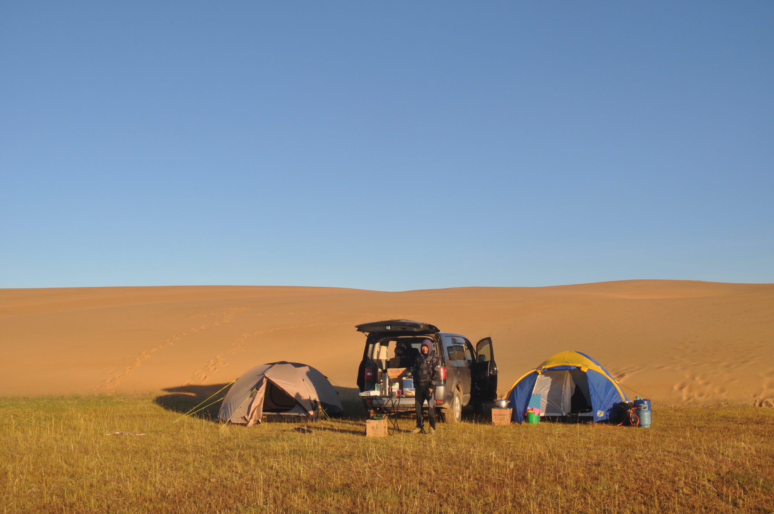 Zeltlager Mongolei am Zavkhan Fluss